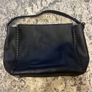 ALLSAINTS black, pebbled leather tote